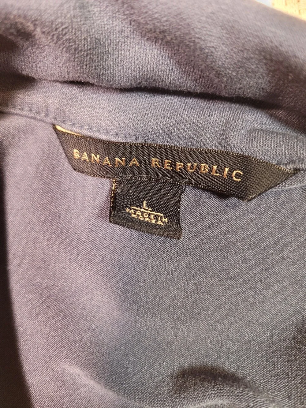 Banana Republic Polo Shirt Mens Large Blue Short Sleeve Soft Stretch Casual Top